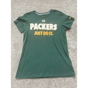 Green Bay Packers Shirt Women’s Large Nike Green Short Sleeved Logo